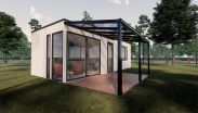 Terrassenüberdachung XL 03, Dach: 16 mm Polycarbonat klar, Grundfläche: 20,32 m² - Abmessungen: 400 x 508 cm (B x L)