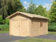 Blockhausgarage Einzel, Blockbohlen 28 mm, Farbe: Natur, Grundfläche 11,6 m²