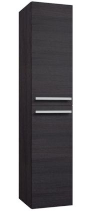 Bad - Hochschrank Bidar 85, Farbe: Eiche Schwarz – 160 x 35 x 35 cm (H x B x T)