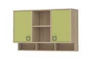 Kinderzimmer - Hängeschrank Benjamin 24, Farbe: Buche / Olive - 82 x 128 x 37 cm (H x B x T)