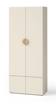 Kleiderschrank mit viel Stauraum Maräne 01, Farbe: Beige / Eiche Artisan - Abmessungen: 194 x 80 x 40 cm (H x B x T)