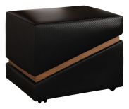 Hocker "Postira" 29, Farbe: Walnuss / Schwarz - Abmessungen: 40 x 40 x 40 cm (H x B x T)