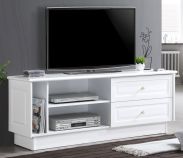 TV-Unterschrank Austin,  Farbe: Weiß - Abmessungen: 59 x 150 x 45 cm (H x B x T)