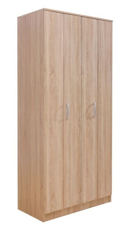 Drehtürenschrank / Kleiderschrank Muros 03, Farbe: Eiche Braun - 222 x 100 x 52 cm (H x B x T)