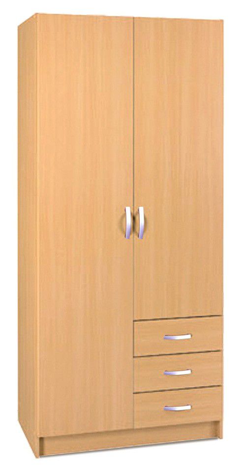 Drehtürenschrank / Kleiderschrank Sepatan 10, Farbe: Erle - Abmessungen: 200 x 100 x 55 cm (H x B x T)