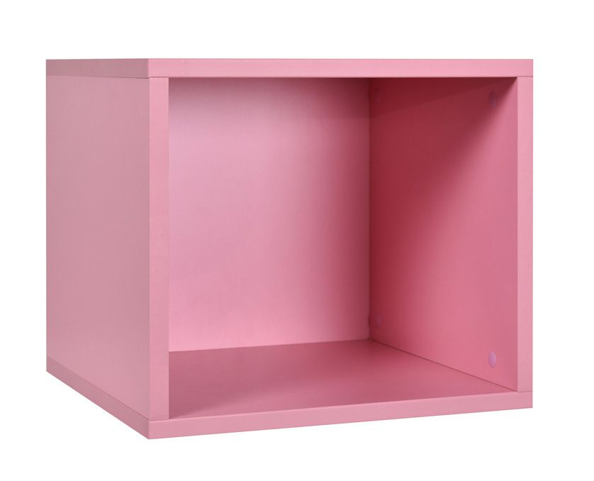 Kinderzimmer - Hängeregal / Wandregal Luis 06, Farbe: Rosa - 35 x 40 x 40 cm (H x B x T)