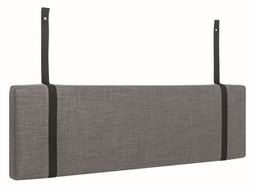 Kopfteilpolsterung für Jugendbett Syrina 11, Farbe: Grau - Abmessungen: 30 x 114 x 5 cm (H x B x T)