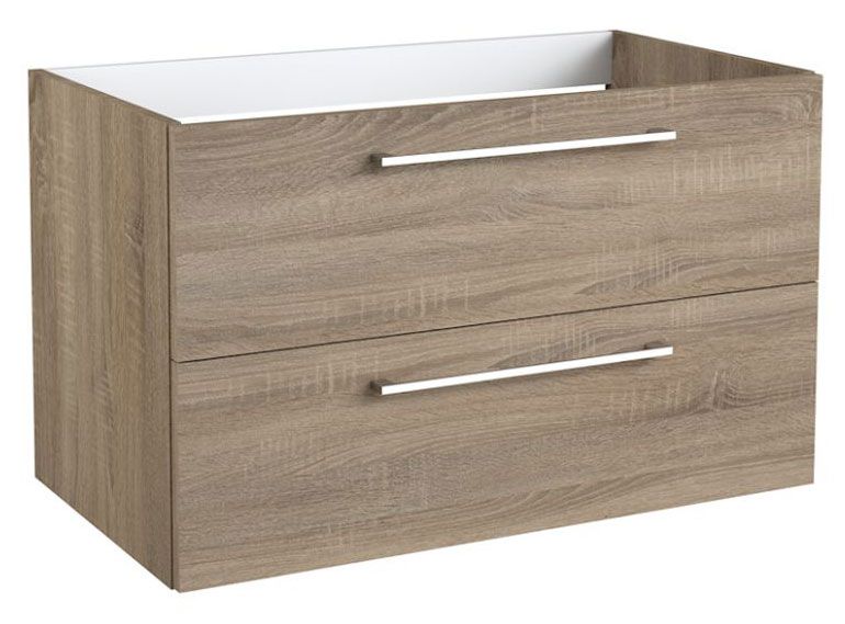 Waschtischunterschrank Rajkot 16 mit Siphonausschnitt, Farbe: Eiche – 50 x 79 x 45 cm (H x B x T)