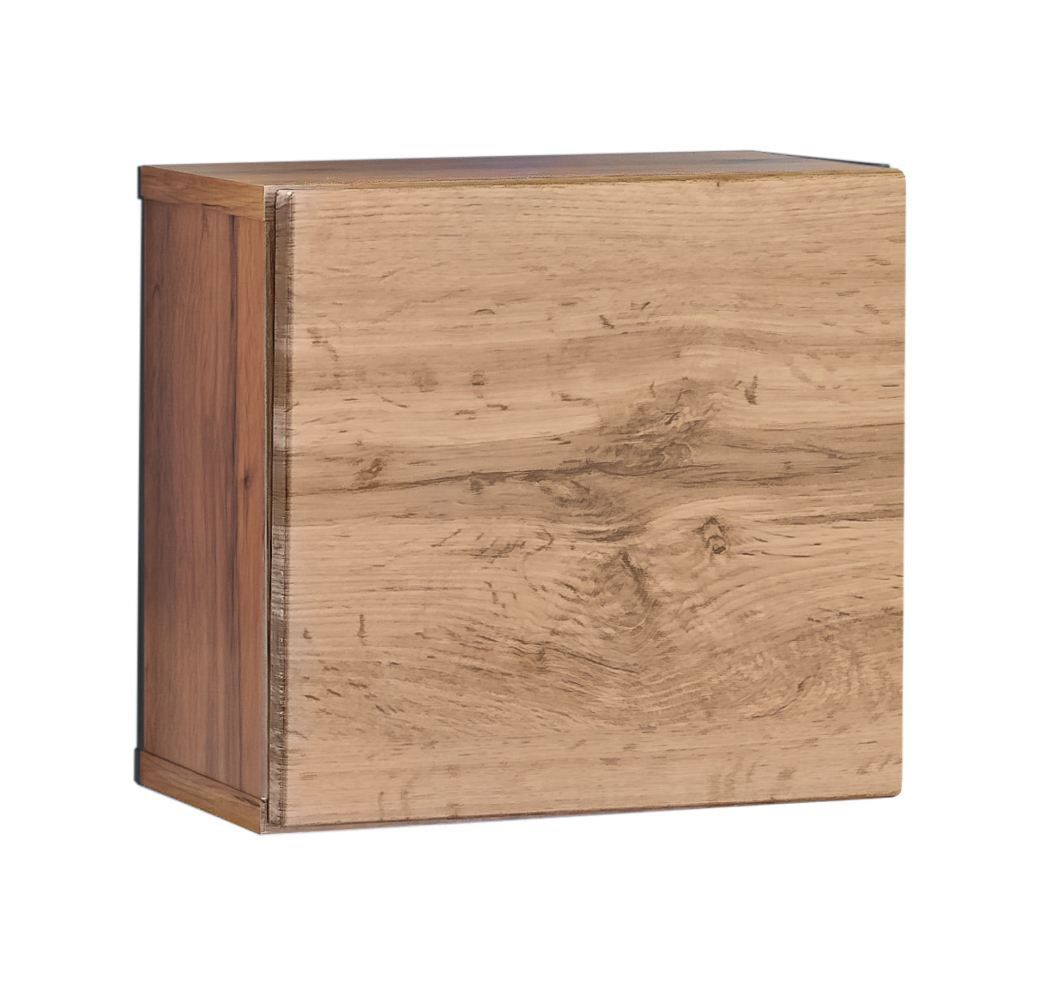 Eleganter Hängeschrank mit Push-to-open Funktion Möllen 08, Farbe: Eiche Wotan - Abmessungen: 30 x 30 x 25 cm (H x B x T)