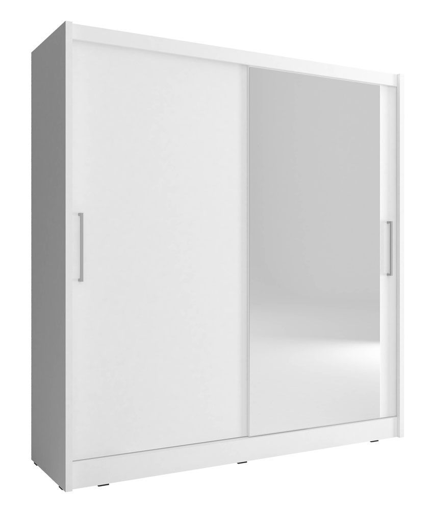 Kleiderschrank mit fünf Fächern Warbreck 17, Farbe: Weiß - Abmessungen: 200 x 180 x 62 cm (H x B x T), mit genügend Stauraum