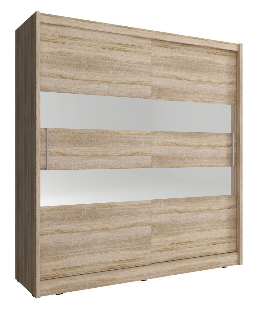 Schlichter Kleiderschrank mit modernen Design Warbreck 36, Farbe: Eiche Sonoma - Abmessungen: 200 x 180 x 62 cm (H x B x T)