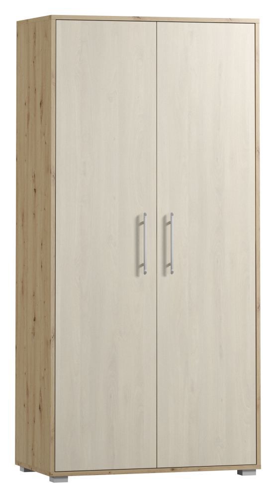 Drehtürenschrank / Kleiderschrank Curug 14, Farbe: Eiche / Buche hell - Abmessungen: 188 x 90 x 50 cm (H x B x T)