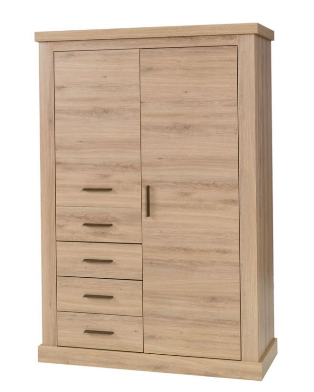 Schrank Kolda 04, Farbe: Wildeiche - 165 x 113 x 44 cm (H x B x T)