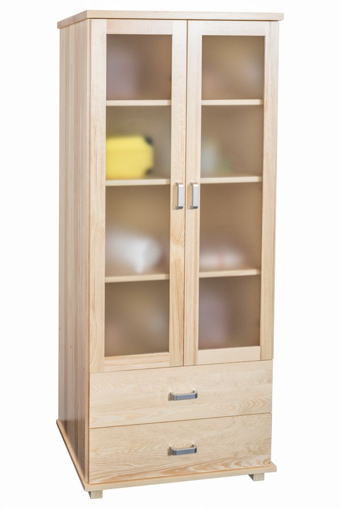 Kleiderschrank Kiefer Vollholz massiv natur Columba 02 - Abmessungen: 194 x 77 x 50 cm (H x B x T)