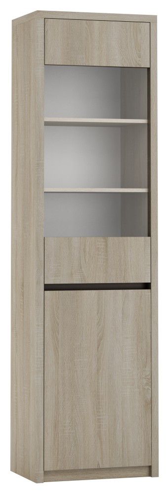 Vitrine Popondetta 20, Farbe: Sonoma Eiche - Abmessungen: 200 x 55 x 38 cm (H x B x T)