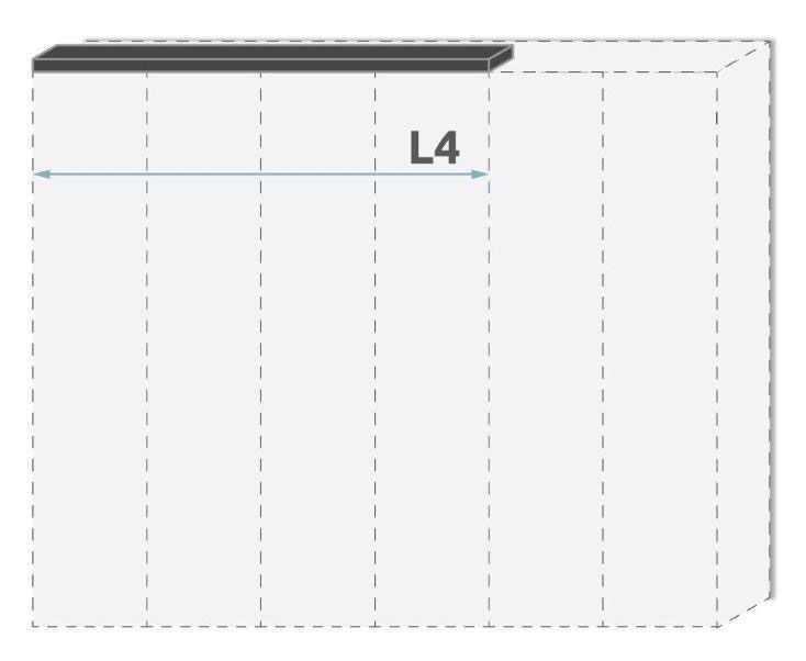 Oberer LED-Rahmen für Drehtürenschrank / Kleiderschrank Faleasiu und Anbaumodule, Farbe: Weiß - Breite: 182 cm