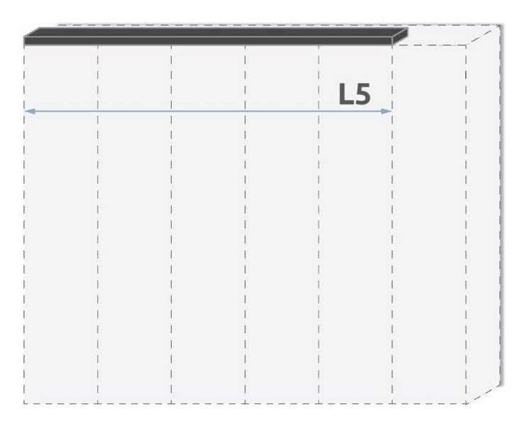 Oberer LED-Rahmen für Drehtürenschrank / Kleiderschrank Faleasiu und Anbaumodule, Farbe: Weiß - Breite: 227 cm