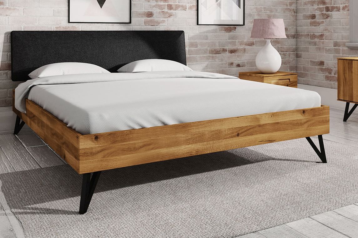 Doppelbett Masterton 01 Wildeiche massiv geölt - Liegefläche: 180 x 200 cm (B x L)