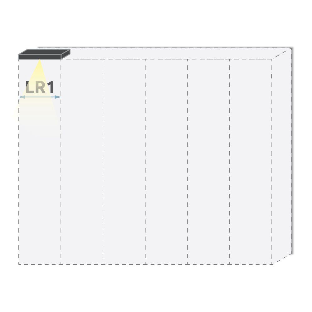 Oberer LED-Rahmen für Drehtürenschrank / Kleiderschrank Siumu und Anbaumodule, Farbe: Beige - Breite: 47 cm