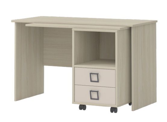 Kinderzimmer - Schreibtisch Benjamin 29, Farbe: Esche / Creme - Abmessungen: 76 x 125 x 60 cm (H x B x T)