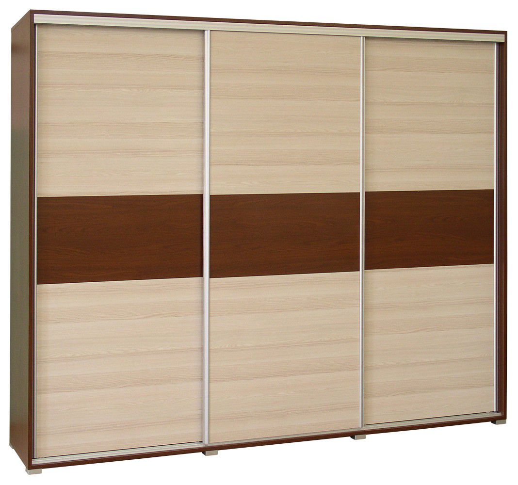 Schiebetürenschrank / Kleiderschrank Cikupa 51, Farbe: Nuss / Ulme - Abmessungen: 210 x 210 x 60 cm (H x B x T)