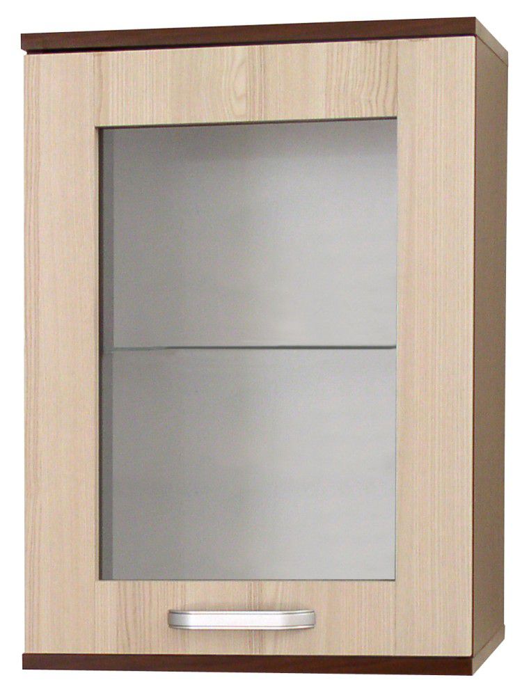 Hängevitrine Cikupa 18, Farbe: Nuss / Ulme - Abmessungen: 70 x 50 x 35 cm (H x B x T)