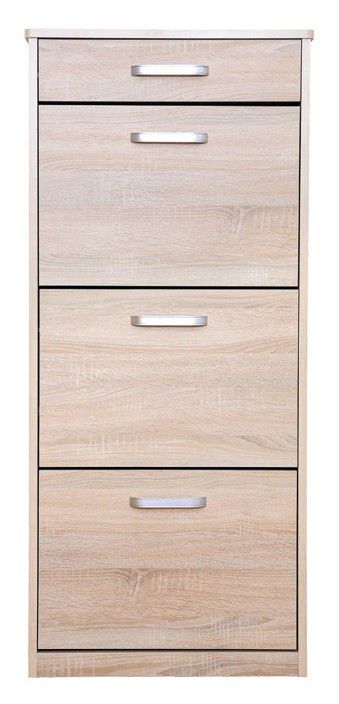 Schuhschrank Pamanukan 05, Farbe: Sonoma Eiche - Abmessungen: 136 x 60 x 30 cm (H x B x T)