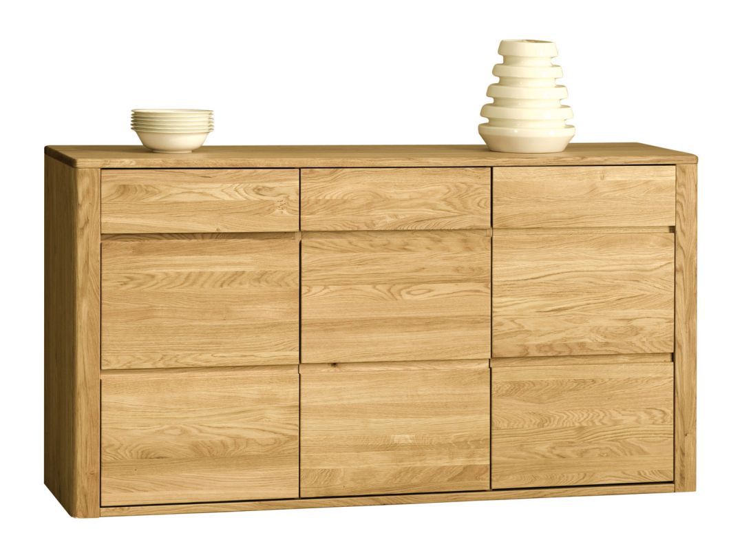 Kommode / Sideboard Jussara 13, Farbe: Natur, Eiche teilmassiv – 97 x 178 x 50 cm (H x B x T)