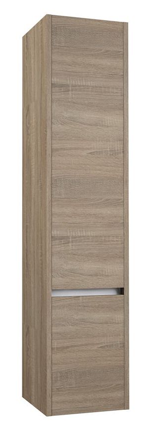 Badezimmer - Hochschrank Kolkata 83, Farbe: Eiche grau – 160 x 35 x 35 cm (H x B x T)