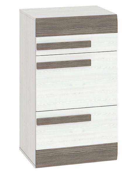 Schuhschrank Knoxville 20, Farbe: Kiefer Weiß / Grau - Abmessungen: 96 x 54 x 42 cm (H x B x T), mit 2 Klapptüren, 1 Schublade und 4 Fächern