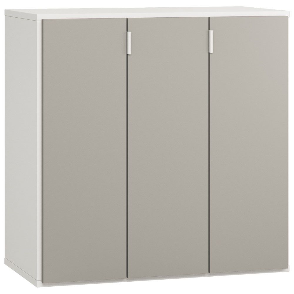 Kommode Bellaco 31, Farbe: Weiß / Grau - Abmessungen: 92 x 90 x 47 cm (H x B x T)