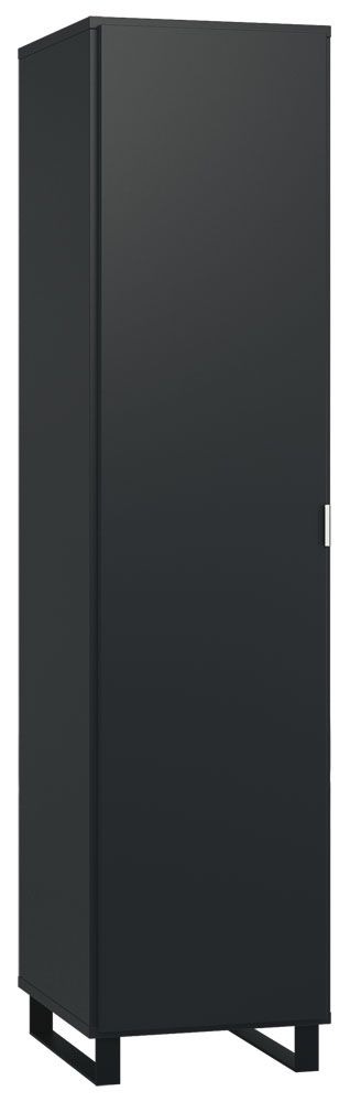 Drehtürenschrank / Kleiderschrank Chiflero 12, Farbe: Schwarz - Abmessungen: 195 x 47 x 57 cm (H x B x T)