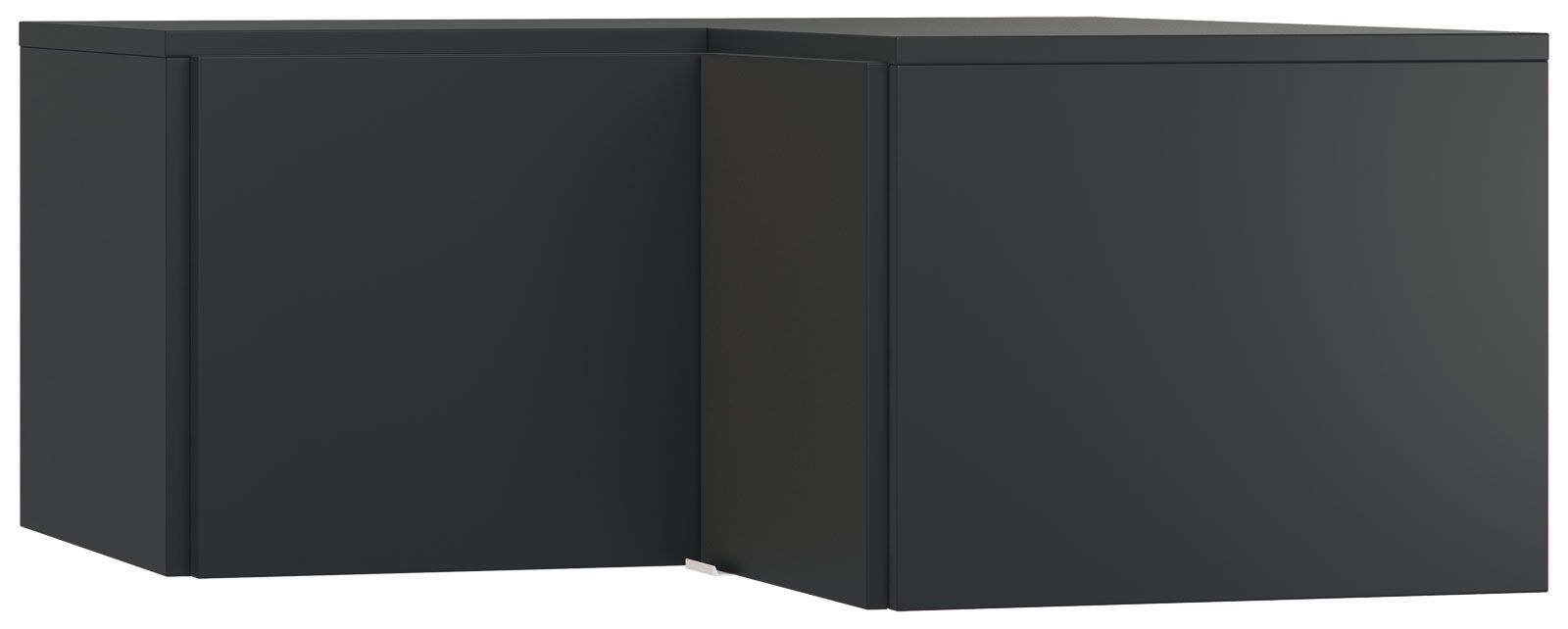 Aufsatz für Eckkleiderschrank Chiflero, Farbe: Schwarz - Abmessungen: 45 x 102 x 104 cm (H x B x T)