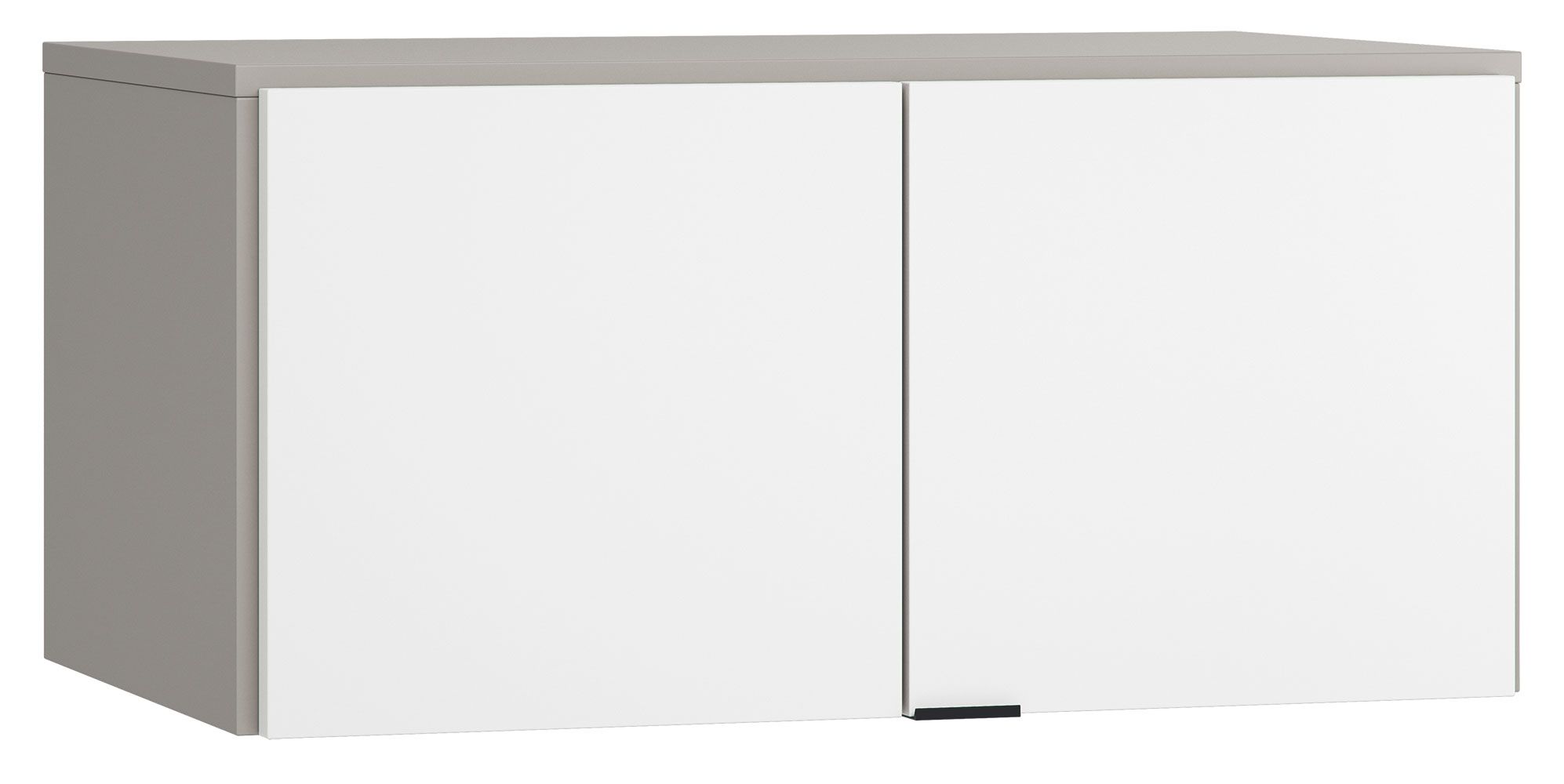 Aufsatz für zweitürigen Kleiderschrank Pantanoso 38, Farbe: Grau / Weiß - Abmessungen: 45 x 93 x 57 cm (H x B x T)