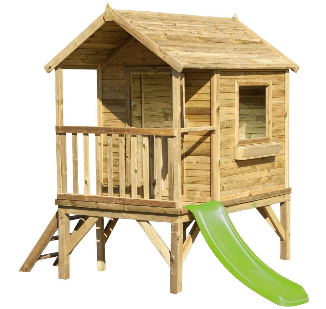 Kinderspielhaus 2B mit Rutsche - Abmessungen: 180 x 120 cm