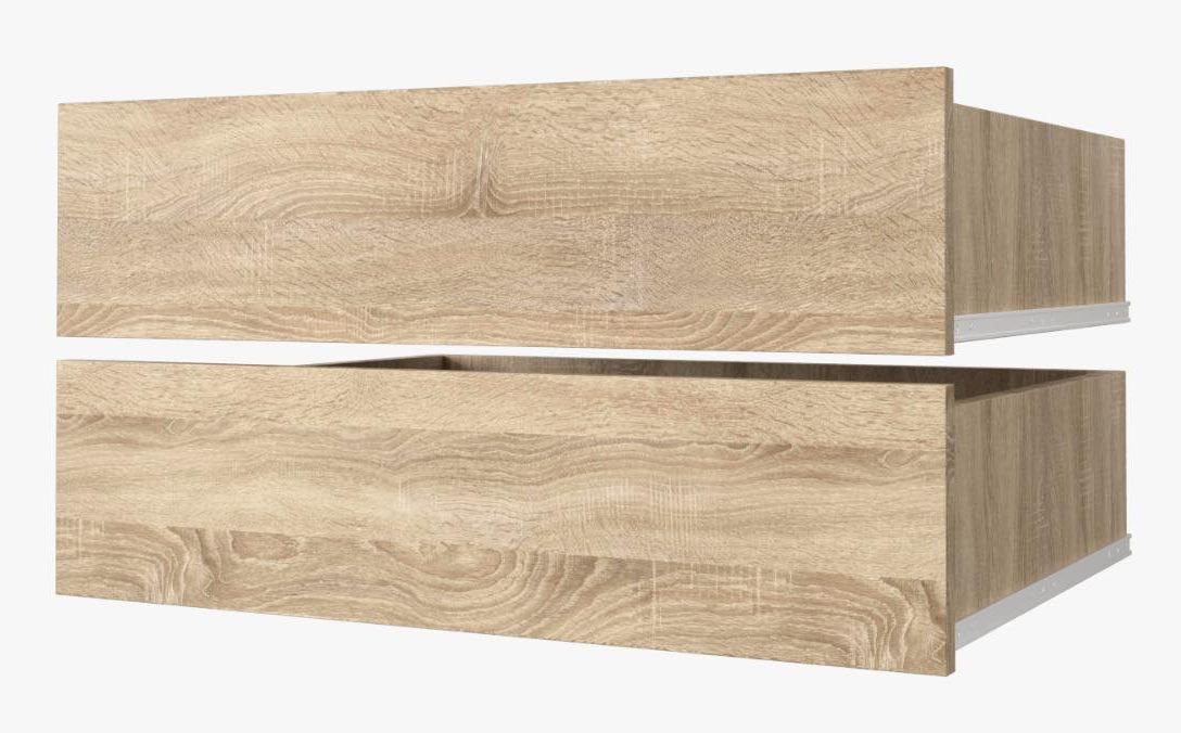 Schubladen für Kleiderschrank, 2er Set, Farbe: Eiche Sonoma - für Schränke mit der Breite 250 cm