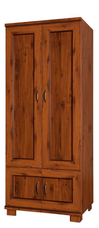 Drehtürenschrank / Kleiderschrank Dahra 02, Farbe: Eiche Braun - 197 x 80 x 59 cm (H x B x T)