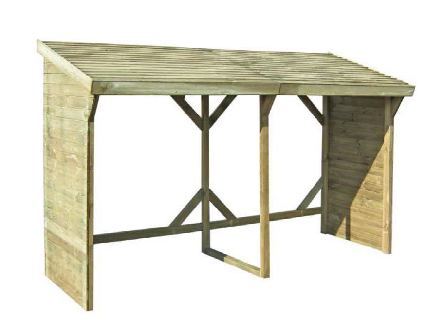 Kaminholzunterstand 03 - Abmessungen: 284 x 90 x 183 cm (L x B x H)