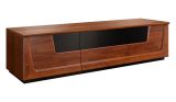 TV-Unterschrank "Lopar" 11, Farbe: Nuss / Schwarz, teilmassiv - Abmessungen: 46 x 182 x 51 cm (H x B x T)