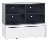 Jugendzimmer - TV-Unterschrank Marincho 52, 2-teilig, Farbe: Schwarz / Weiß - Abmessungen: 107 x 107 x 53 cm (H x B x T)