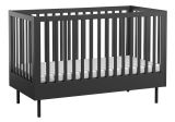 Babybett / Gitterbett Airin 02, Farbe: Schwarz - Liegefläche: 70 x 140 cm (B x L)