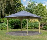 Quadratischer Pavillon, Farbe: Natur KDI, Grundfläche 8,8 m²