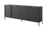 Langes Sideboard mit genügend Stauraum Raoued 05, Farbe: Anthrazit - Abmessungen: 81 x 203 x 39,5 cm (H x B x T)