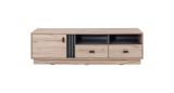 Moderner TV-Unterschrank mit zwei Schubladen Niel 06, Farbe: Eiche / Anthrazit - Abmessungen: 45 x 155 x 40 cm (H x B x T)