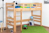 Kinderbett / Hochbett "Easy Premium Line" K22/n, Buche Vollholz massiv Natur - Liegefläche: 90 x 200 cm