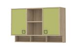 Hängeschrank 24, Farbe: Buche / Olive - 82 x 128 x 37 cm (H x B x T)