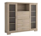 Kommode "Temerin" Farbe Sonoma-Eiche 14 - Abmessungen: 138 x 150 x 42 cm (H x B x T)