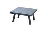 Garten Loungetisch quadratisch Lissabon aus Aluminium - Farbe: anthrazit, 710 x 710 x 380 mm, Tischplatte mit Aluminiumlatten, pflegeleicht  