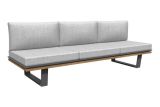 Outdoor Multifunktionssofas New York, Farbe: anthrazit / hellgrau, 2100 x 730 x 705 mm, auch als Gartenliege- 2 Sitzer Loungesofa mit Ablagefläche nutzbar