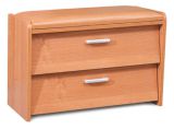 Sitzbank mit Stauraum / Schuhschrank Pamanukan 19, Farbe: Erle - Abmessungen: 48 x 70 x 36 cm (H x B x T)